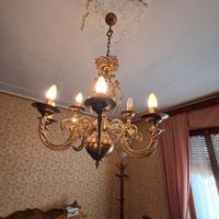 lampadario in ottone