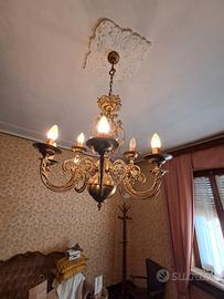 lampadario in ottone