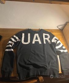 felpa dsquared2 nera con maxi logo bianco