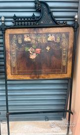 Letto antico Matrimoniale In ferro con dipinti