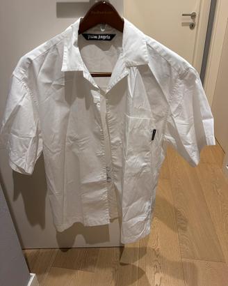 Palm Angels Back Curved Logo Bowling Shirt