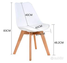 Set 6 sedie nordiche bianche