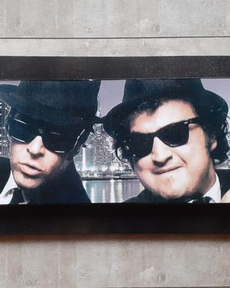 Quadro in legno omaggio ai Blues Brothers 