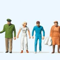 PREISER HO 14023 SET di VIAGGIATORI con POLIZIOTTO