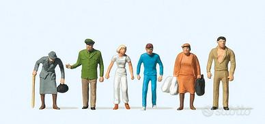 PREISER HO 14023 SET di VIAGGIATORI con POLIZIOTTO