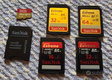 Schede di memoria SD e microSD 16 32 64 128 gb