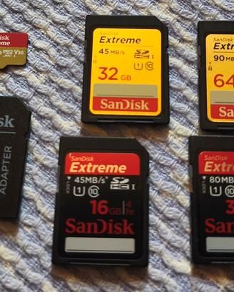 Schede di memoria SD e microSD 16 32 64 128 gb