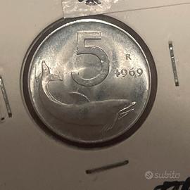 1 lira 1969 1 capovolto fdc