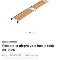 Passerella barca inox e teack 220 cm pieghevole
