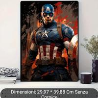 Stampa su tela Capitan America 30x40 senza cornice