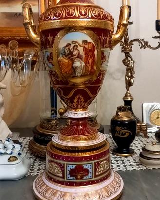 Vaso balaustra Royal Vienna epoca 1820 alto 35 cm