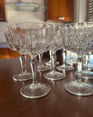12 calici/coppe champagne in cristallo RCR nuovi