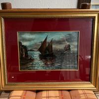 Dipinto Carlo Ferrario - Barche in mare collezione