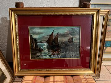 Dipinto Carlo Ferrario - Barche in mare collezione