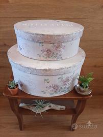 Titolo Set 2 cappelliere / scatole rotonde in cart