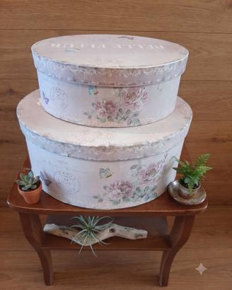 Titolo Set 2 cappelliere / scatole rotonde in cart