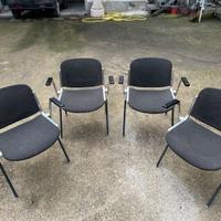 4 sedie in alluminio imbottite