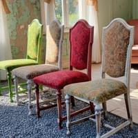 4 sedie shabby colorate .