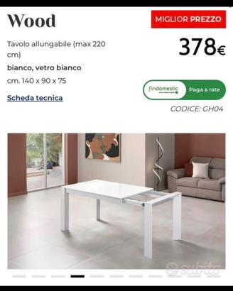 Tavolo vetro temperato allungabile trattabile