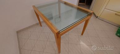 Tavolo Calligaris con piano in cristallo