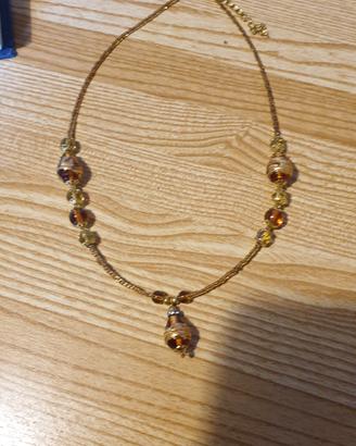 Collana con pietre color ambra Vintage
