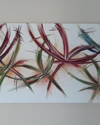 Quadro fiori astratto - pittura  a olio