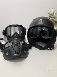 Casco jet +maschere di protezione