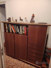 libreria-credenza in legno 