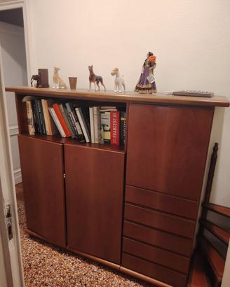 libreria-credenza in legno 