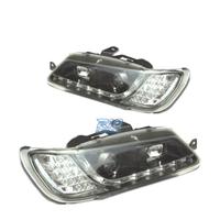 FARI PEUGEOT 306 93-97 LUCE DIURNA A LED FONDO NER