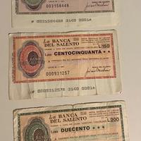 Mini assegni Banca del Salento 1967