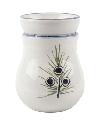 Iliana Bruciaessenze in Ceramica Bianca Ramo di Pi