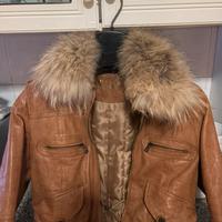 Giubbotto vera pelle con collo in pelliccia vera