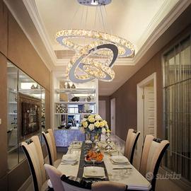 Lampadario a sospensione in acciaio inox