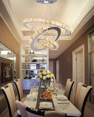 Lampadario a sospensione in acciaio inox