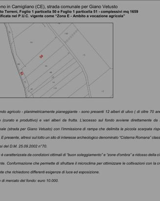 Terreno agricolo con Cisterna Romana