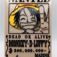 One Piece Monkey D Luffy Wanted Poster Wall Art 3D