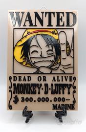 One Piece Monkey D Luffy Wanted Poster Wall Art 3D