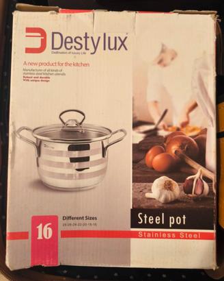 Padella inox 24 cm Destylux, Pentola inox 16 cm De