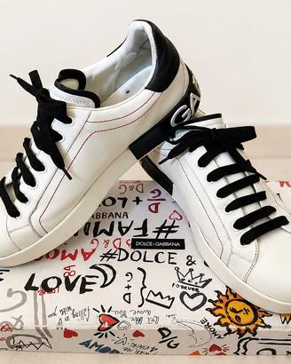 Sneakers Dolce & Gabbana Portofino bianche e nere