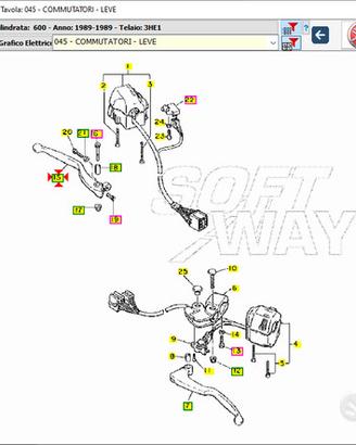 Leva freno ant Yamaha FZR 600 1FK839220000