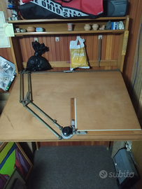 Tecnigrafo in legno anni 60 (tavolo da disegno)