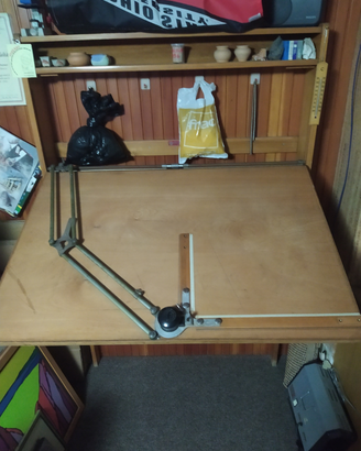 Tecnigrafo in legno anni 60 (tavolo da disegno)