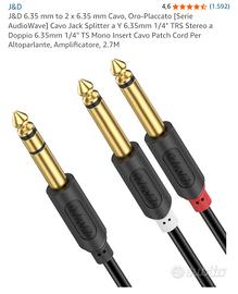 Cavo audio J&D 2,7 metri placcato oro 