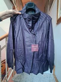 Giacca in pelle viole nuova 42/44
