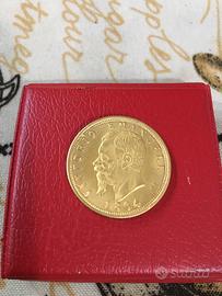Moneta 50 lire in oro Vittorio Emanuele II 1864