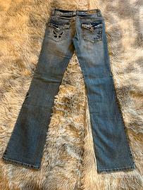 Sciapai Donna Y2K VitaBassa Ricamato Bootcut IT 36