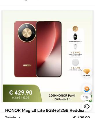 honor magic lite 8 red 