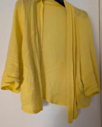 cardigan fresco e leggero in cotone e lino 