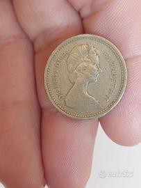 Moneta one pound 1984 Elizabeth II memo me impune